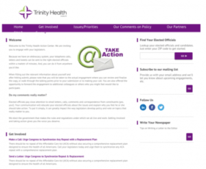 Trinity Health action center screenshot