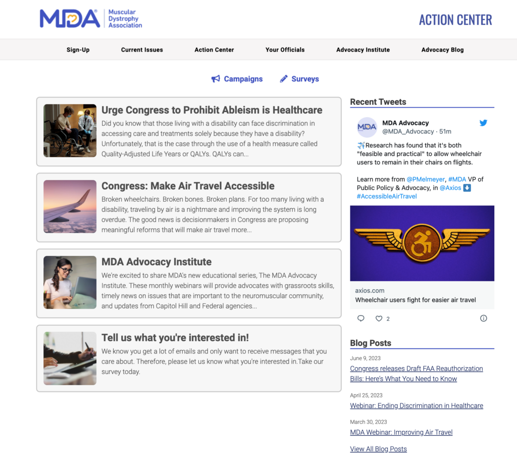 MDA Action Center