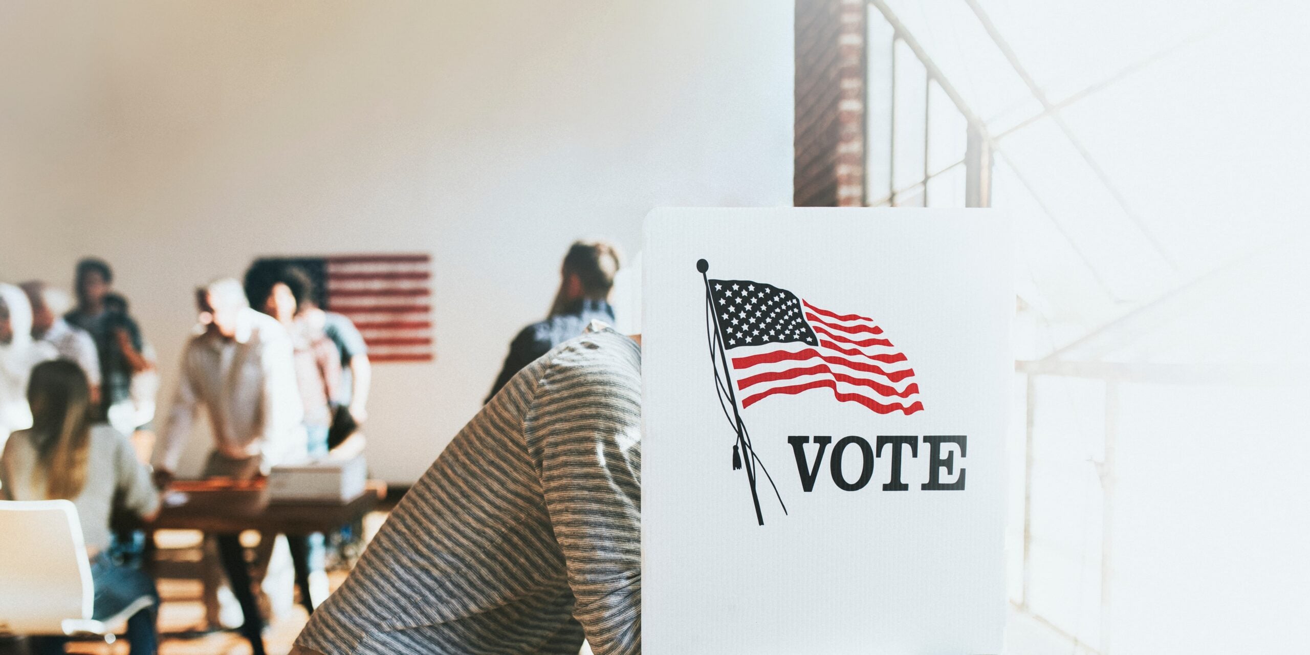 Woman voting